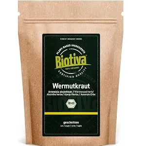  Biotiva Biotiva Organic Absinthe Tea 100g - Absinthe Tea - Artemisia Absinthium - 100% pure - Bottled and tested in Germany (DE- KO-005) - Herbe d'absinthe