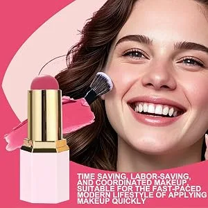  Teksome Stick Blush for Cheeks Moisturizing Water-Resistant & Fresh Complexion | Natural Highlighting for Dry Oily and Combination Skin Cheekbones Eyebrows and Lips - Simplicité d'application