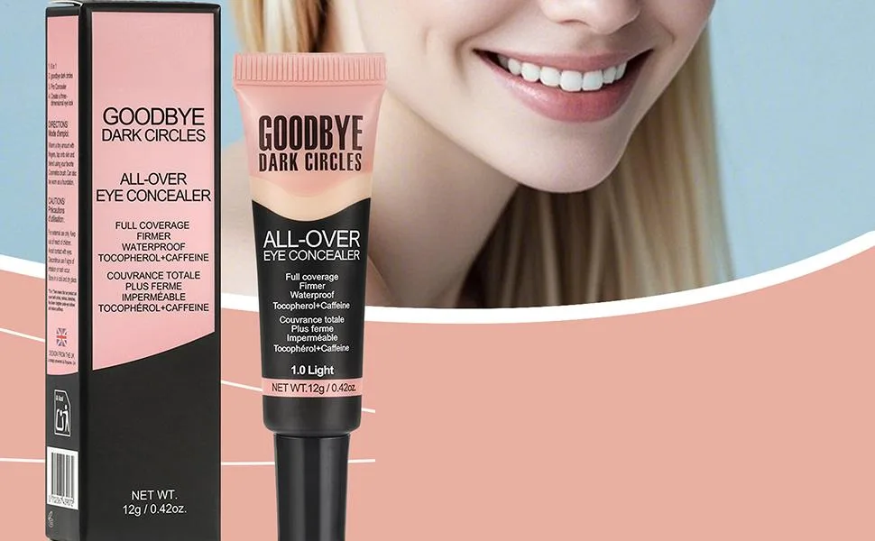  Teksome Full Coverage Concealer Eye Corrector - Lightweight Eye Primer 12g - Long-lasting Liquid Foundation Natural Correcting Makeup - Sous le cache-œil, correcteur de couverture complète
