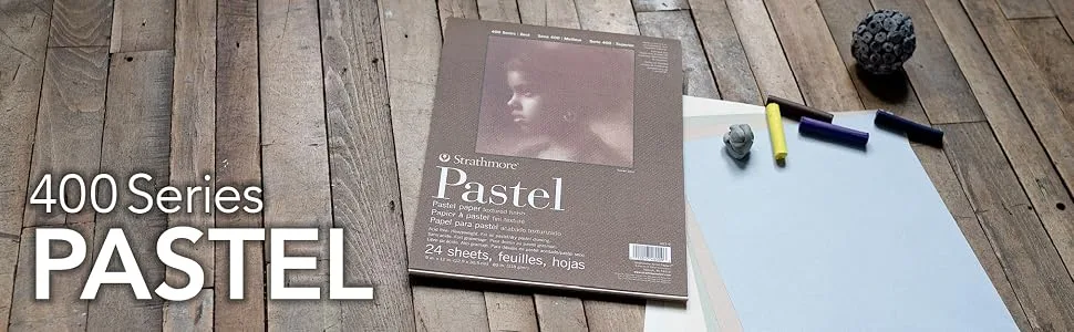 Strathmore 400 Series Pastel Pad  Assorted Colors  9x12 Glue Bound  24 Sheets 9x12 - Strathmore 400 Series Pastel