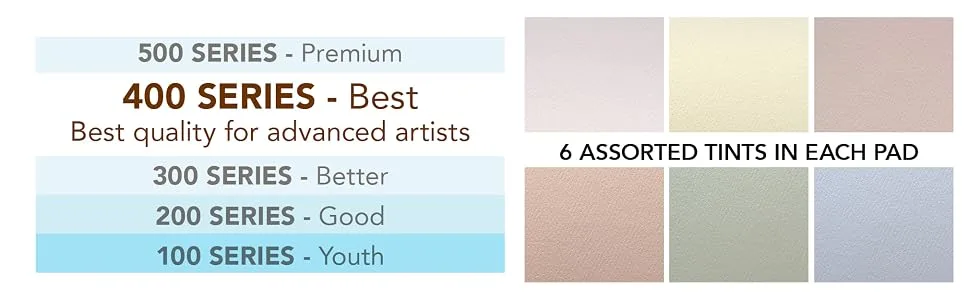 Strathmore 400 Series Pastel Pad  Assorted Colors  9x12 Glue Bound  24 Sheets 9x12 - Strathmore 400 Series Pastel