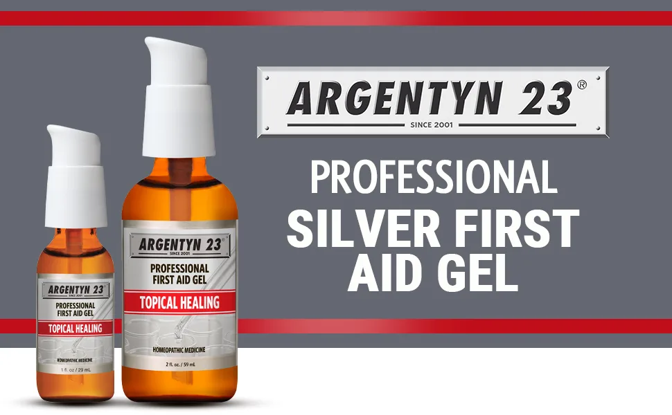 Argentyn 23 Professional Silver First Aid Gel   Topical Healing Homeopathic Medicine - 2oz Pump - argentyn aid header