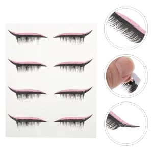  VINTORKY 4 Pairs False Eyelashes Eye Makeup Sticker Glitter Eyeliner Stickers Halloween Pencil Eyeliner Eyeshadow Waterproof Eyeliner Dense Sticker - product information 2
