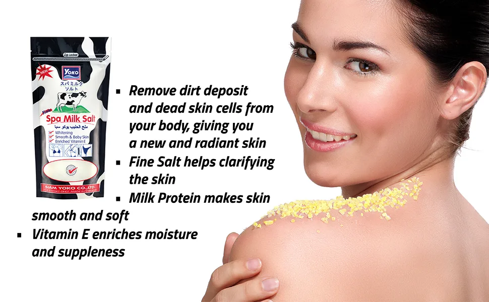 YOKO Spa Milk Salt Bath With Vitamin E & B3-300g (Original) - product information 2