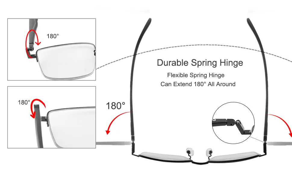 YIMI Photochromic Progressive Multifocus Computer Reading Glasses Spring Hinge Transition UV Sunglasses Anti Glare Sun Reader - 2.5 X - Extends 180° All Around Spring Hinge Reading Glasses