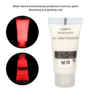 shenruifa Phosphorescent Paint Hand-Painted Fluorescent Paint Luminous Water-Based Pigmented Paint 10g (Red) - 1414210087214-3