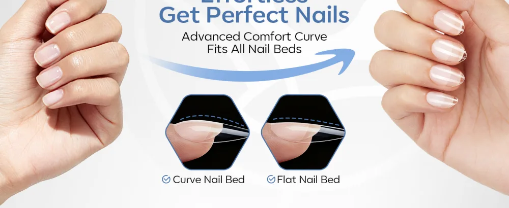  Modelones Modelones 360-Piece False Nail Set - Full Cover - Soft Gel - PMMA Resin - Glue-On - DIY - Size XS - Almond - aplus content image