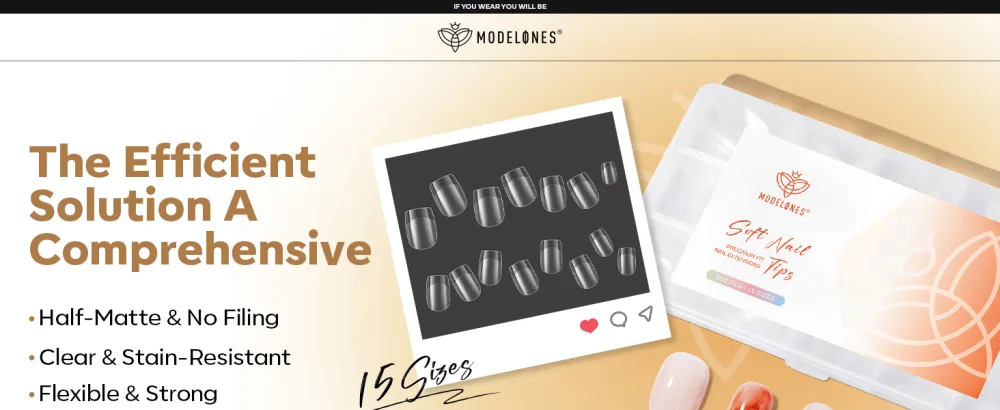  Modelones Modelones 360-Piece Full Cover False Nail Set - Soft Gel - PMMA Resin - DIY Application - Size XS - Car - aplus content image