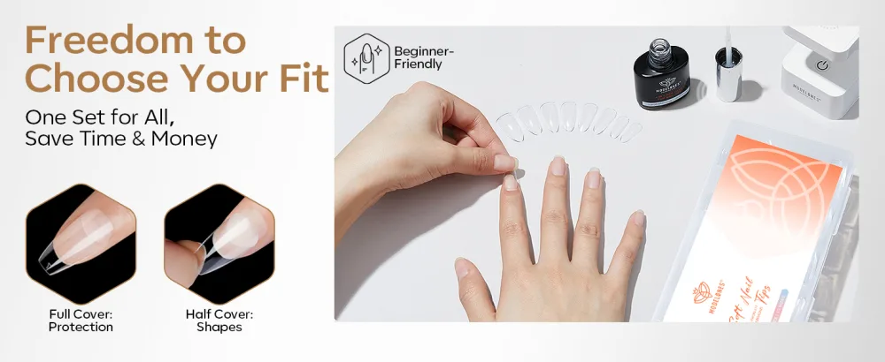  Modelones Modelones 360-Piece Full Cover False Nail Set - Soft Gel - PMMA Resin - DIY Application - Size XS - Car - aplus content image