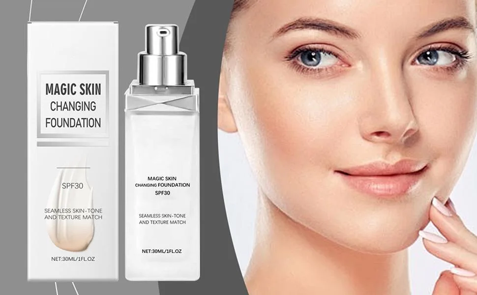  Bexdug Complexion-Changing Foundation Makeup - Complexion-Changing Foundation for Mature Skin - Hydrating Concealer SPF 30 to Even Skin Tone and Natural Base for Women - Fond de Teint Blanc Adaptable