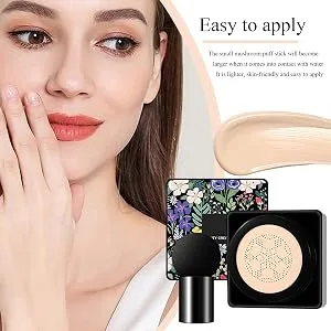  Stronrive Mushroom Head Air Cushion Mushroom Head Foundation - Moisturizing Mushroom Head BB Cream Cushion Moisture-Resistant Mushroom Head Correcting Cushion Cream Foundation - Finition parfaite toute la journée