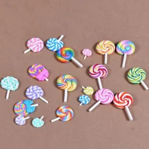 ORFOFE Miniature Resin Lollipop Decorations Lollipop Toys For Home Decoration Random Style - product information 4