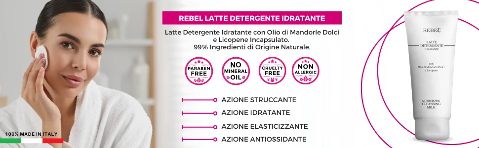  Licofarma Rebel Moisturizing Cleansing Milk | Moisturizing Cleanser for All Skin Types | Makeup Remover and Nourishing | 200 ml - lkliooll