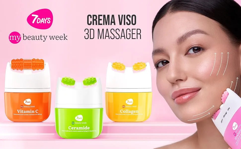  7Days 7Days Moisturizing and Anti-Ageing Face Cream with Ceramide - with Roller Massager Korean Skincare 80 ml - aplus content image