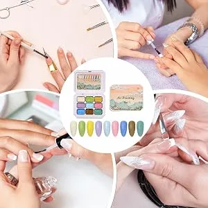  Teksome Solid Gel | 9 Color Gel Palette 3D Stackable Glue Paint for French Tips and Home Manicures - Écologie et protection