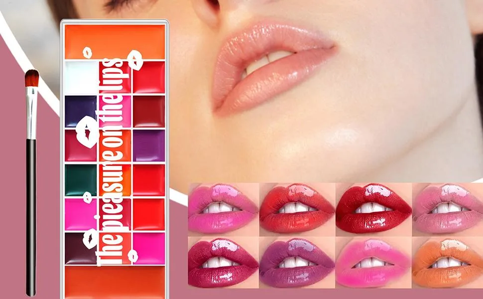  Bexdug Lip Gloss Palette 20 Eyeshadow Makeup Palette | Long-lasting Matte Tinted Eyeshadow for Evenings - Teen Dates - Creamy Texture - Palette de Rouge à Lèvres
