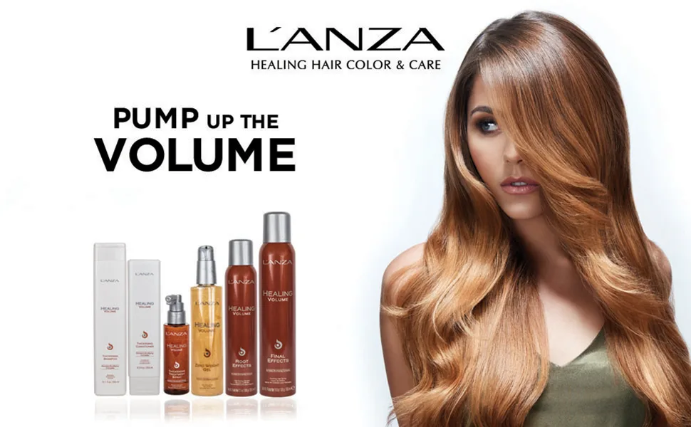 L'ANZA Healing Volume Thickening Shampoo  Boosts Shine  Volume  and Thickness for Fine and Flat Hair  Rich with Bamboo Bodifying Complex and Keratin (10.1 Fl Oz) - LANZA