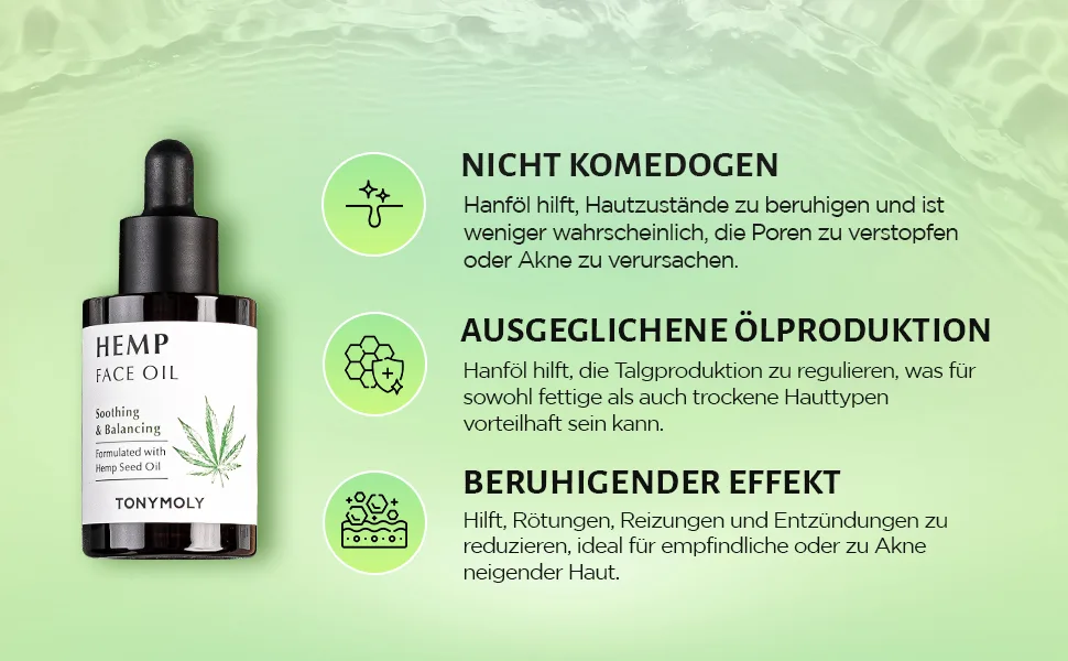  TONYMOLY TONYMOLY Hemp Face Oil 30 ml - Huile pour le visage