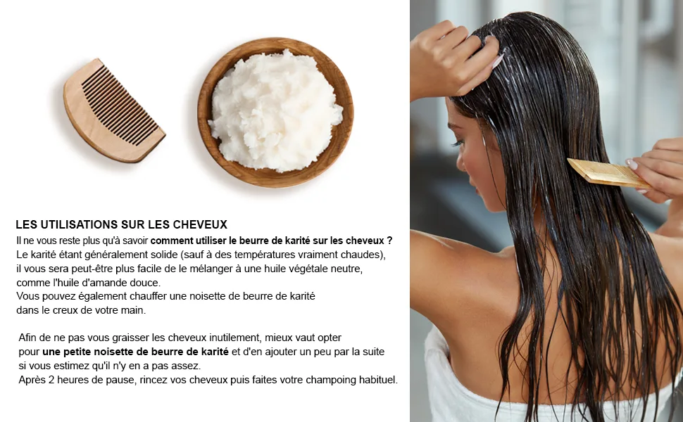  Plan te au Naturel Plan te au Naturel Shea Butter 800g - Organic - 100% Virgin - 100% Plant-Based - No Additives - Unrefined - Beurre de Karité - Utilisations sur les cheveux