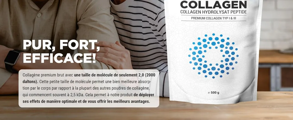  Vit4ever Collagen powder 500g - 100% bioactive hydrolyzed collagen peptides - type 1 and 3 collagen - tasteless - no added sugars - aplus content image