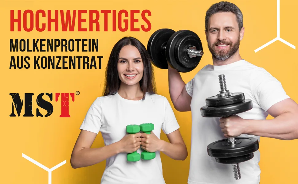  MST Best Whey Protein with DigeZyme by MST Nutrition | Protein Powder | Low Sugar | Made in Germany (Banana Yogurt 510 g) - aplus content image
