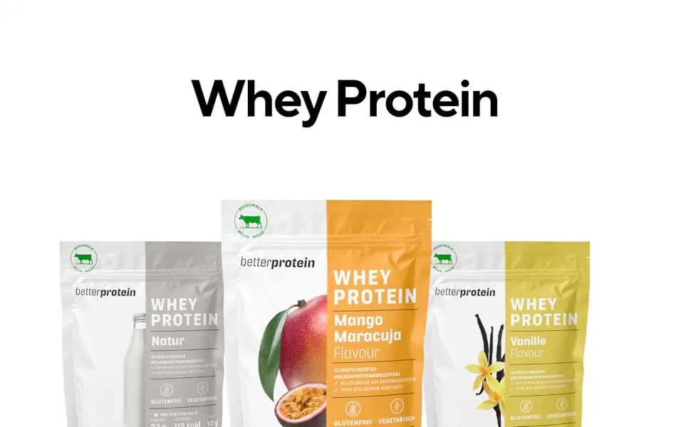  betterprotein betterprotein Whey Protein Mango/Passion Fruit 1 kg made in Germany from regional milk protein powder - Protéines de protéines pour le sport et le fitness