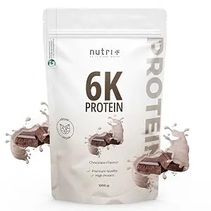  Nutri + Nutri+ 6k Protein Powder Pistachio 1kg - Protein shake with 76% protein - vegan protein powder + amino acids - P - aplus content image