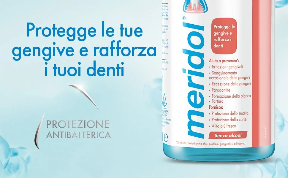  Meridol Meridol Antibacterial Mouthwash 400ml Soothes Irritated Gums Protects Enamel Fights Bacteria Plaque Prevents Gingival Ble - Protection antibactérienne