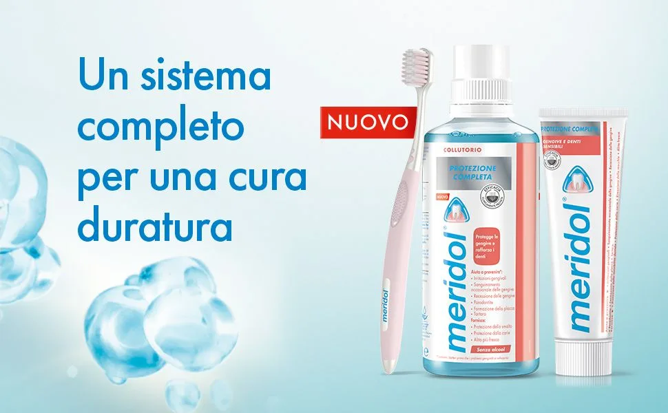  Meridol Meridol Antibacterial Mouthwash 400ml Soothes Irritated Gums Protects Enamel Fights Bacteria Plaque Prevents Gingival Ble - Système complet