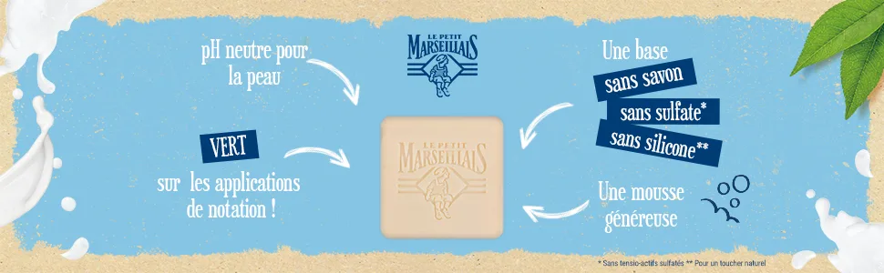  Le Petit Marseillais Le Petit Marseillais - Comforting 3-in-1 Solid Cleansing Soap Milk Body Face & Hair 80g - Solide 3 en 1 Lavant Réconfortant