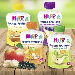  HiPP Hipp Fruit Blender Pear and Apple with Dragon Fruit and Blackcurrant 90 g - myrtilles