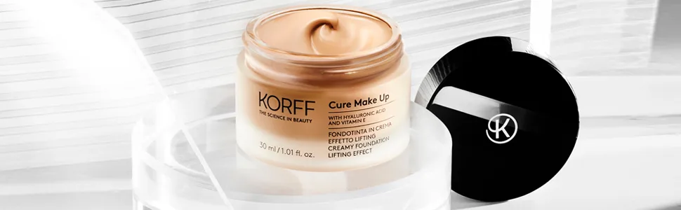 Korff Lifting Effect Cream Foundation Medium to High Coverage with Hyaluronic Acid and Vitamin E Melting and Creamy Texture Satin Finish 02 30ml - Make Up