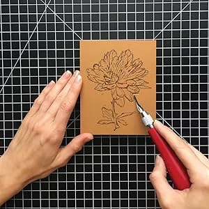Speedball Block Printing Tool Kit  Includes Bench Hook Inking Plate  Brayer  Lino Cutters Carving Tools  and Baren - carving, lino cutter, lino block, block printing, speedball