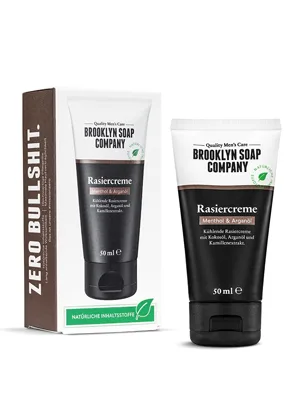  Brooklyn Soap Company Brooklyn Soap Company Refreshing Shaving Cream for a pleasant shave protects against razor burn 50 ml - Crème à raser