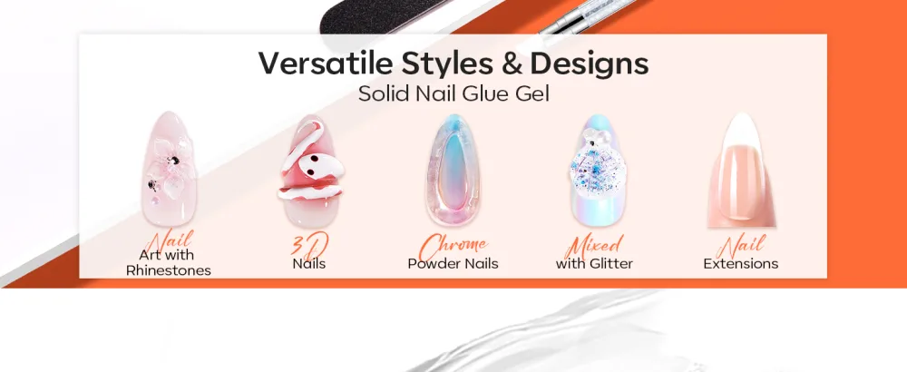  Modelones MODELONES 3D Nail Art Gel Solid Builder Gel Multifunctional Sculpting Nail Glue for Rhinestone Glue 3D Nails Nail Art - gel construction ongle uv base pour les ongles Builder Gel Base Rubber Gummy Pose Américaine