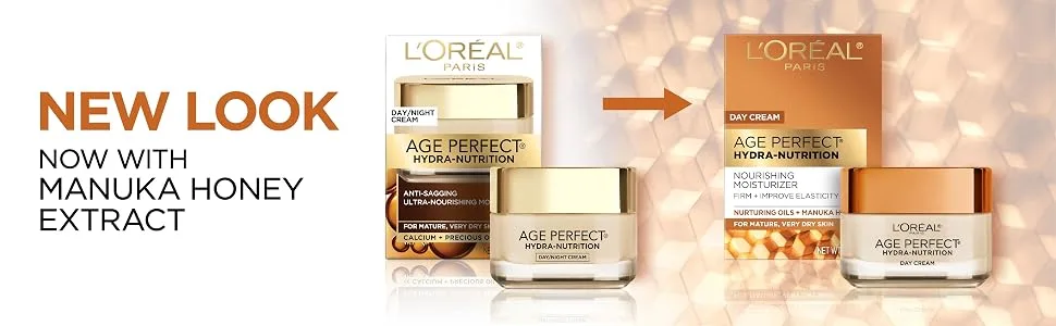 L'Or al Paris Age Perfect Hydra Nutrition Day/Night Cream  1.7 fl. oz. - Face Moisturizer, Moisturizer for face, anti-aging face moisturizer, day cream, L