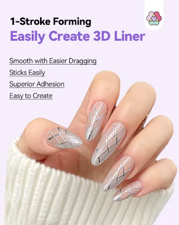  Saviland Saviland 5ml Clear Spider Gel with Gold and Silver Chrome Nail Powder - Ensemble de gel Spider