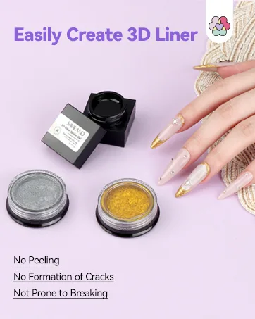  Saviland Saviland 5ml Clear Spider Gel with Gold and Silver Chrome Nail Powder - Ensemble de gel Spider