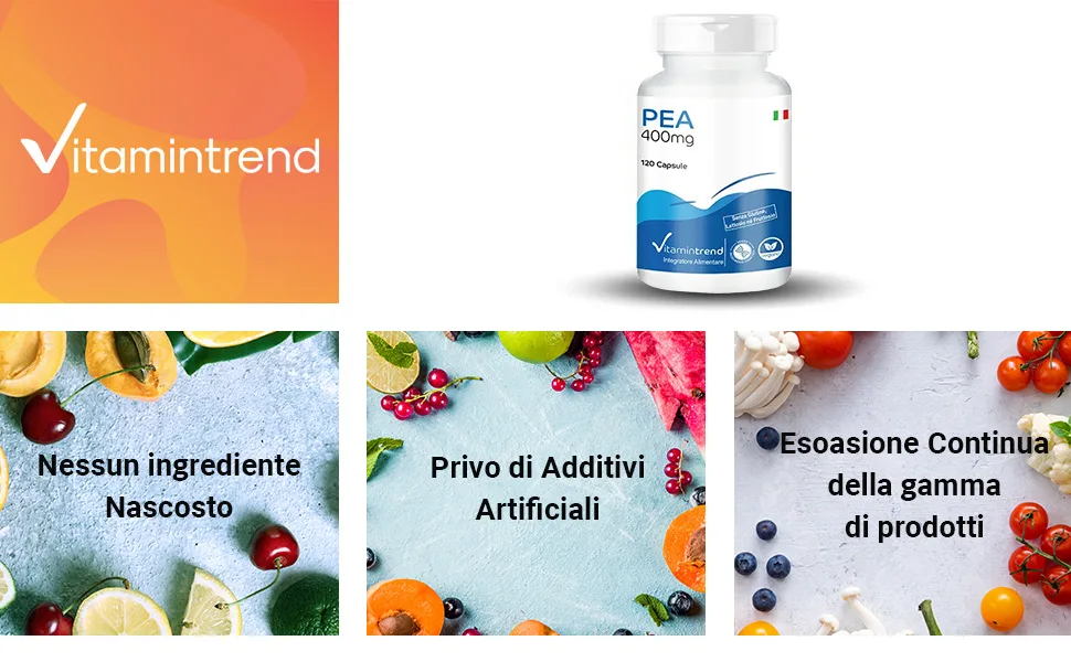  Vitamintrend PEA 400mg - Palmitoiltanolamide - 120 capsules - high dose - vegan - supplements from Germany | Vitamintrend - product information 7