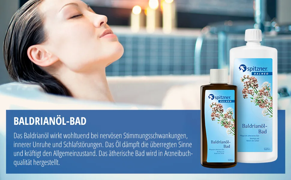 Spitzner Valerian Oil Bath for Health 1000 ml - Bath additive with valerian essential oil - Promotes healthy sleep - Valériane