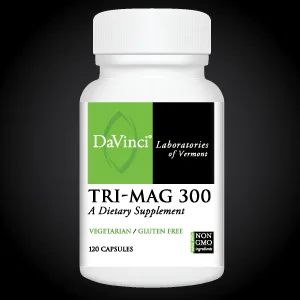 Davinci Laboratories Tri-Mag Magnesium Taurate Glycinate Malate Supplement 120 Capsules - Vegetarian Non-GMO Ingredients - Tri Mag