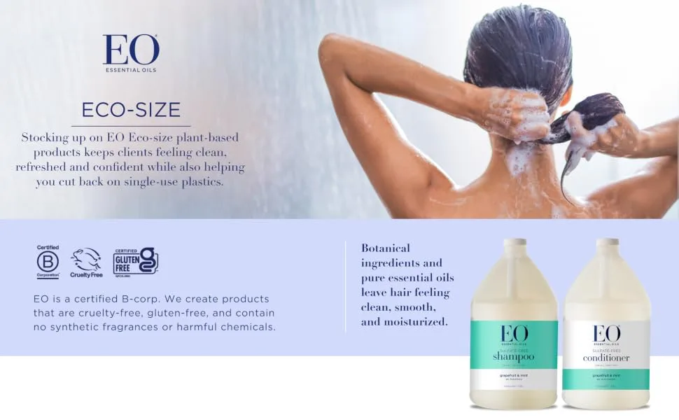 EO Liquid Hand Soap Refill  1 Gallon  Unscented  Organic Plant-Based Gentle Cleanser with Pure Essential Oils - eo gallons