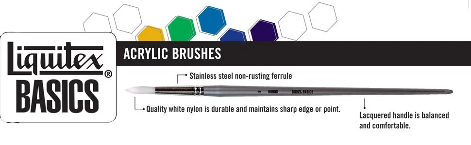 Liquitex Basics Paintbrush  No. 8  White No. 8 Round - product information 15
