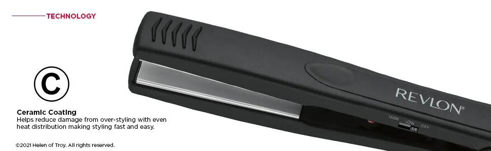 Revlon Smooth and Straight Ceramic Flat Iron | Fast Results  Smooth Styles (1 in) - flatiron; flatirons; straightener; straighteners; hairstraightener; hairstraighteners; ceramic