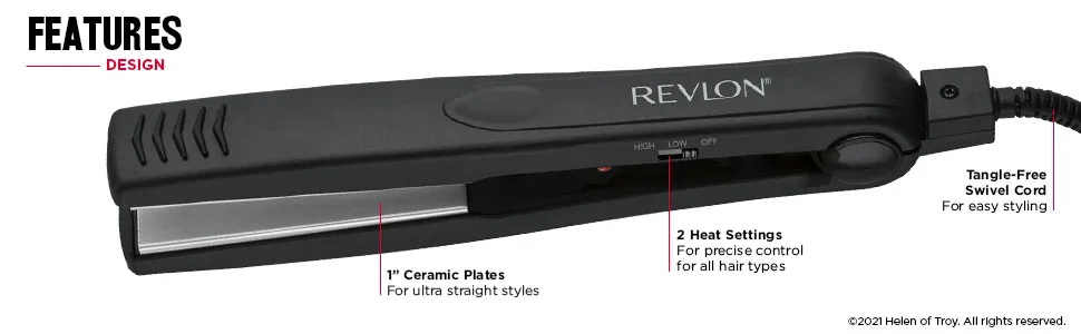 Revlon Smooth and Straight Ceramic Flat Iron | Fast Results  Smooth Styles (1 in) - flatiron; flatirons; straightener; straighteners; hairstraightener; hairstraighteners; ceramic