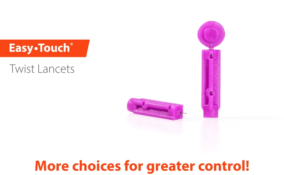 EasyTouch Twist Lancets - 28 G  (100 per Box) - EasyTouch Twist Lancets