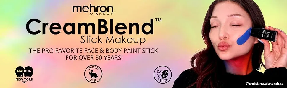 Mehron Makeup CreamBlend Stick - Foundation (.75 oz) (Light Medium Olive) - creamblend Stick influencer image