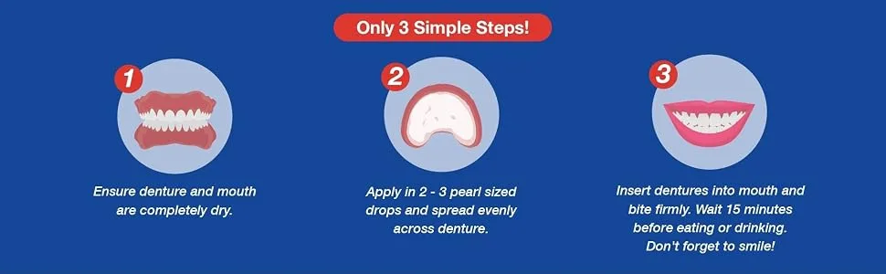 Secure Sensitive  Denture Adhesive  1.4 Oz (40 G) - How to apply secure denture adhesive