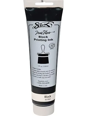Sax True Flow Water Soluble Block Printing Ink - 5 Ounce Tube - Black - Sax Ink