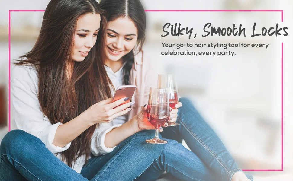 Herstyler Ceramic Flat Straightener Pink - dual voltage hair straightener